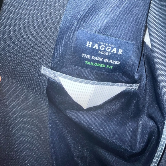 Haggar LIKE NEW H26 Men’s “The Park Blazer” Tailored Fit a Navy - Medium - Picture 8 of 14